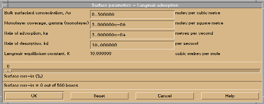 Image of Langmuir parameters box